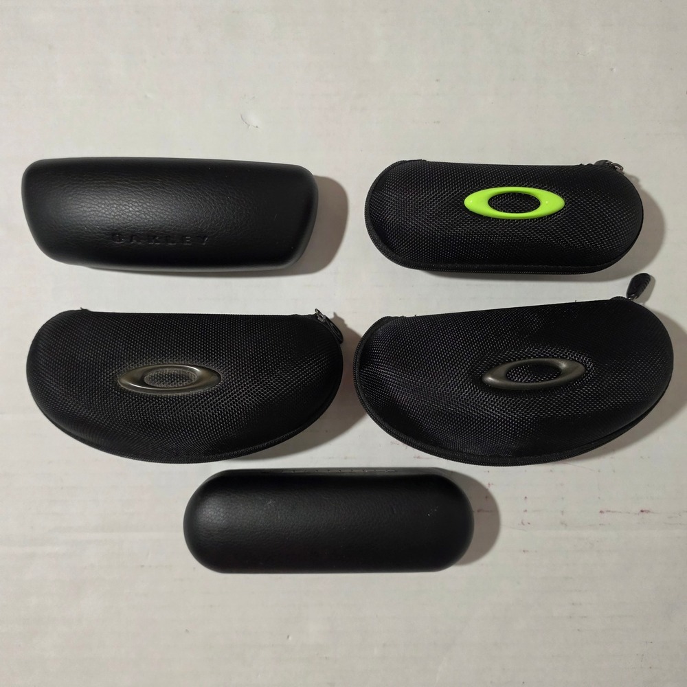 Oakley Sunglass Case Bundle Lot 5 Cases Zipper Clamshell Black 1 Lens